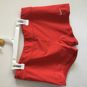 Red Nike running, workout, spandex, shorts